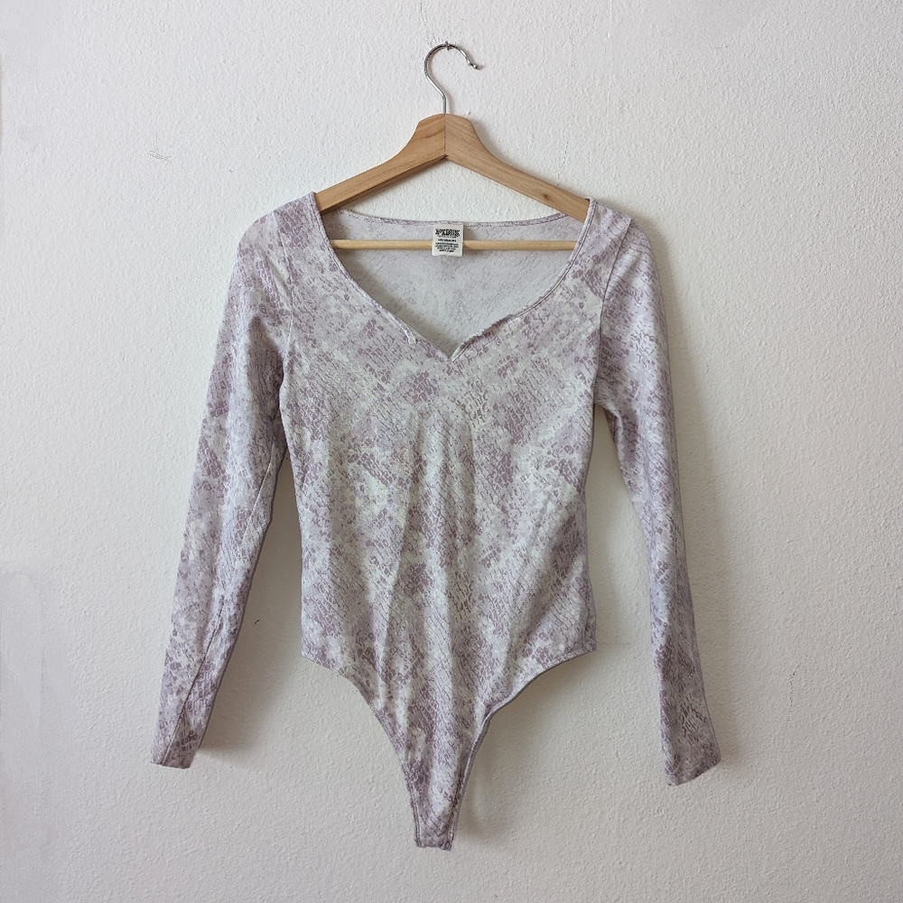Victoria's Secret PINK Purple Snakeskin Thong Bodysuit